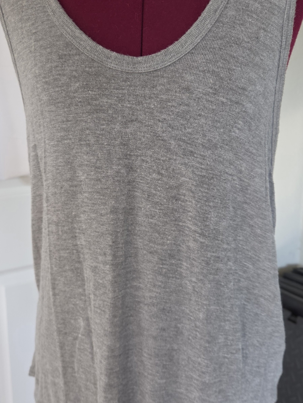 We The Free Light Gray Scoop Neck Tank Textured Basics Maxxlayering Balletcore